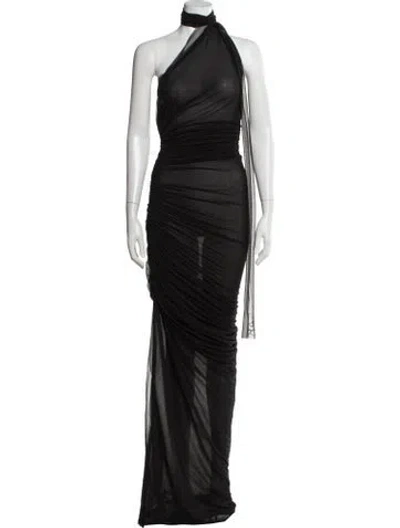 Pre-owned Ludovic De Saint Sernin Halterneck Long Dress In Black
