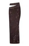 Ludovic De Saint Sernin Iona Waist Cutout Maxi Skirt In Brown
