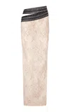 Ludovic De Saint Sernin Iona Waist Cutout Maxi Skirt In Pink