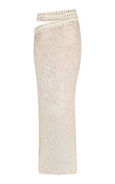 Ludovic De Saint Sernin Iona Waist Cutout Maxi Skirt In Neutral