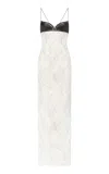 Ludovic De Saint Sernin Isabella Leather & Lace Maxi Dress In Multi