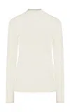 Ludovic De Saint Sernin Knit Mesh Turtleneck Top In Off-white