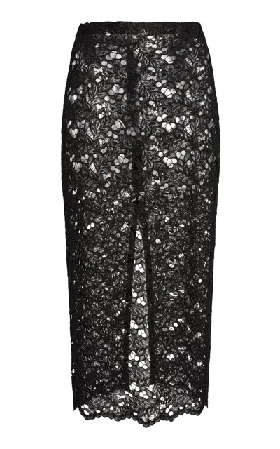 Ludovic De Saint Sernin Lace Pencil Cut Skirt In Black