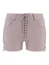 Ludovic De Saint Sernin Tailored Straight Shorts Eyelet Detailing In Pink