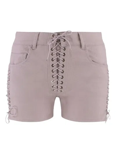 LUDOVIC DE SAINT SERNIN LACE-UP COTTON SHORTS