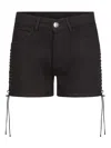 Ludovic De Saint Sernin Lace-up Denim Shorts In Black
