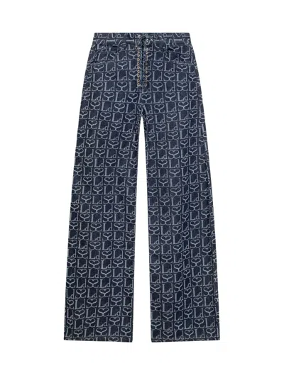 Ludovic De Saint Sernin Laceup Jeans In Blue