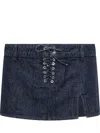 Ludovic De Saint Sernin Laceup Mini Skirt In Blue
