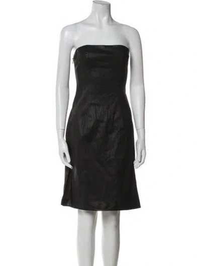 Pre-owned Ludovic De Saint Sernin Lamb Leather Mini Dress In Black