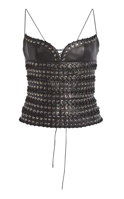Ludovic De Saint Sernin Lee Leather Top In Black