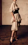 Ludovic De Saint Sernin Leontine Ruffle-hem Lace Mini Skirt In Multi