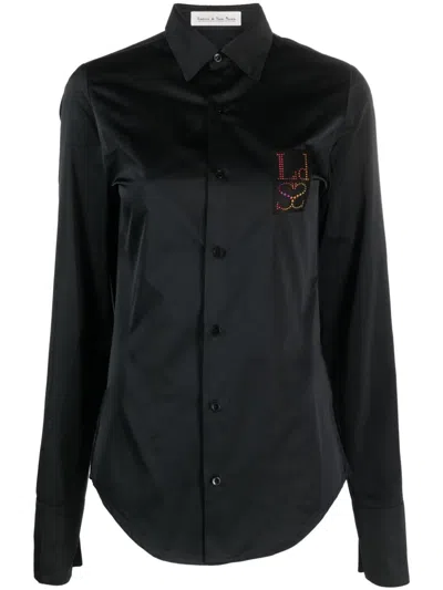 Ludovic De Saint Sernin Logo Denim Shirt In Black