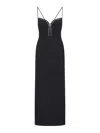 Ludovic De Saint Sernin Jersey Lace-up Flared Long Dress In Black