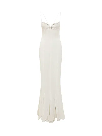 Ludovic De Saint Sernin Mermaid Linen-blend Maxi Dress In White