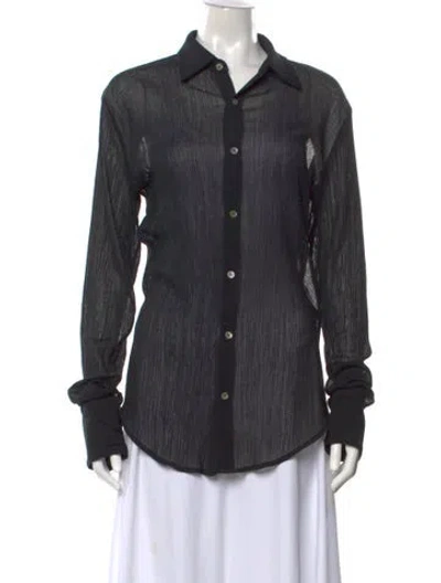 Pre-owned Ludovic De Saint Sernin Long Sleeve Button-up Top In Grey