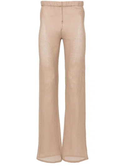 Ludovic De Saint Sernin Mermaid Cotton-blend Trousers In Neutrals