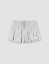 Ludovic De Saint Sernin Lace-up Cotton Miniskirt In White