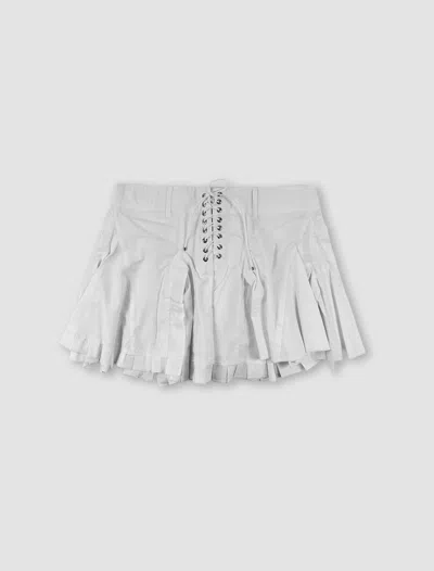 Ludovic De Saint Sernin Lace-up Cotton Miniskirt In White