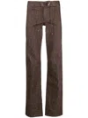Ludovic De Saint Sernin Monogram-print Denim Cargo Pants In Brown