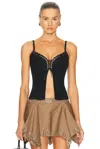 LUDOVIC DE SAINT SERNIN NEW EYELET CLEAVAGE TOP