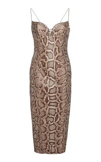 Ludovic De Saint Sernin New Isabella Python Dress In Animal