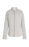 Ludovic De Saint Sernin New Slim Embroidered Cotton Shirt In Grey