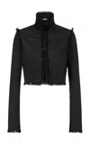 Ludovic De Saint Sernin Odile Lace-trimmed Jacket In Black