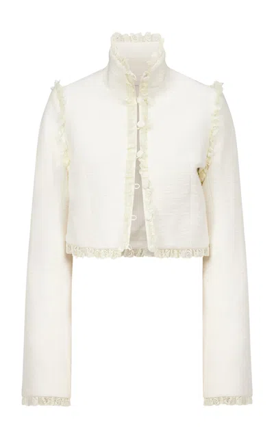 Ludovic De Saint Sernin Odile Lace-trimmed Jacket In White