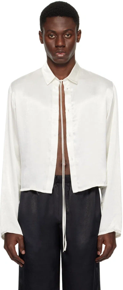 Ludovic De Saint Sernin Off-white Crop Shirt In White Vanilla