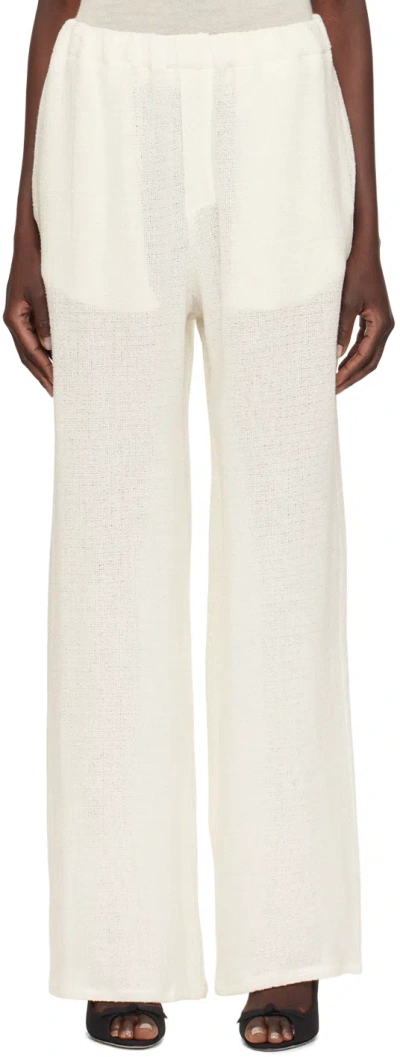 Ludovic De Saint Sernin Off-white Elasticized Waistband Trousers In Sand Beige