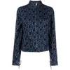 Ludovic De Saint Sernin Monogram-print Denim Jacket In Blue