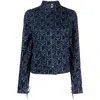 Ludovic De Saint Sernin Monogram-print Denim Jacket In Blue
