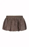 Ludovic De Saint Sernin Palais Bubble-hem Linen Mini Skirt In Brown