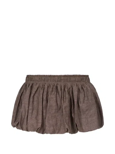 Ludovic De Saint Sernin Palais Gathered Skirt In Brown