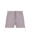 Ludovic De Saint Sernin Tailored Straight Shorts Eyelet Detailing In Pink