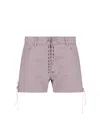 Ludovic De Saint Sernin Tailored Straight Shorts Eyelet Detailing In Pink