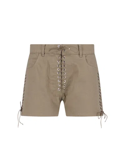 Ludovic De Saint Sernin 'parme Double Lace Up' Shorts In Taupe