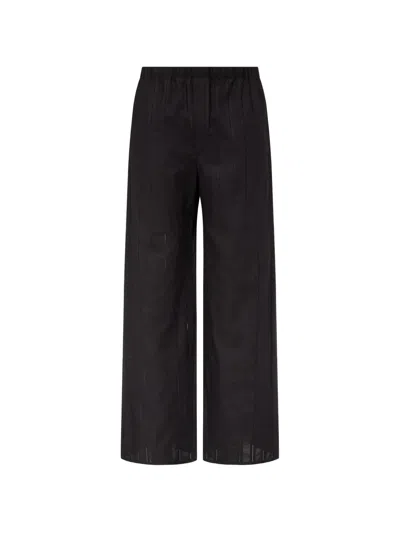 Ludovic De Saint Sernin Pinstripe Boxer Trousers In Black