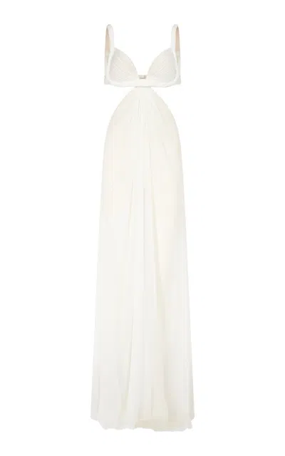 Ludovic De Saint Sernin Rae Silk Dress In White