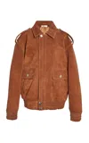 Ludovic De Saint Sernin Robert Leather-suede Bomber In Tan