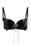 Ludovic De Saint Sernin Robin Patent Bralette In Black