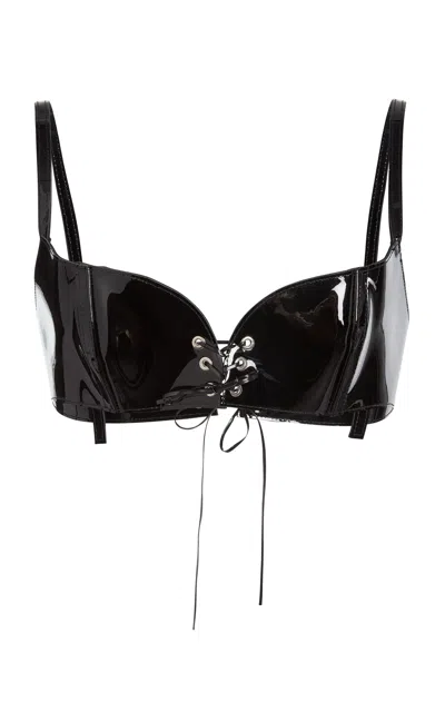 Ludovic De Saint Sernin Robin Patent Bralette In Black