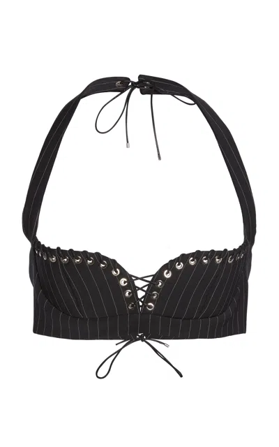 Ludovic De Saint Sernin Robin Pinstripes Bralette In Stripe