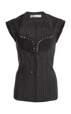 Ludovic De Saint Sernin Robin Pinstripes Top In Stripe