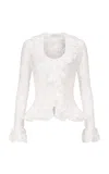Ludovic De Saint Sernin Ruffle-trimmed Guipure Lace Top In White