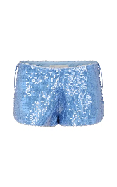 Ludovic De Saint Sernin Sequined Mini Shorts In Blue