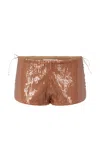 Ludovic De Saint Sernin Sequined Mini Shorts In Brown