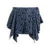 Ludovic De Saint Sernin Monogram-pattern Asymmetric Miniskirt In Blue
