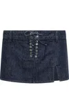 Ludovic De Saint Sernin Laceup Mini Skirt In Blue