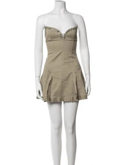 Pre-owned Ludovic De Saint Sernin Strapless Mini Dress In Neutrals